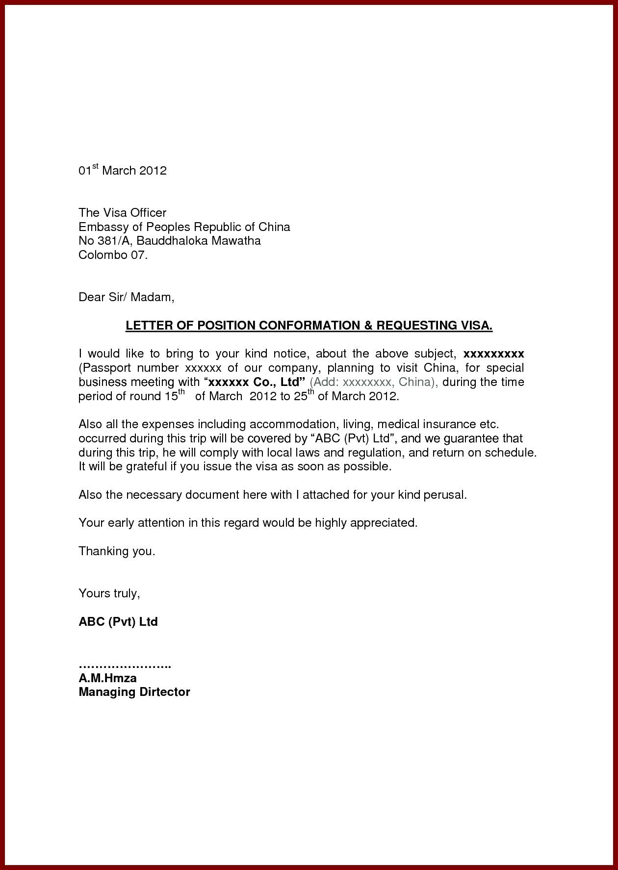 Format Of Request Letter To Embassy New Request Letter Sample For Format Of Request Letter To Embassy New Request Letter Sample For