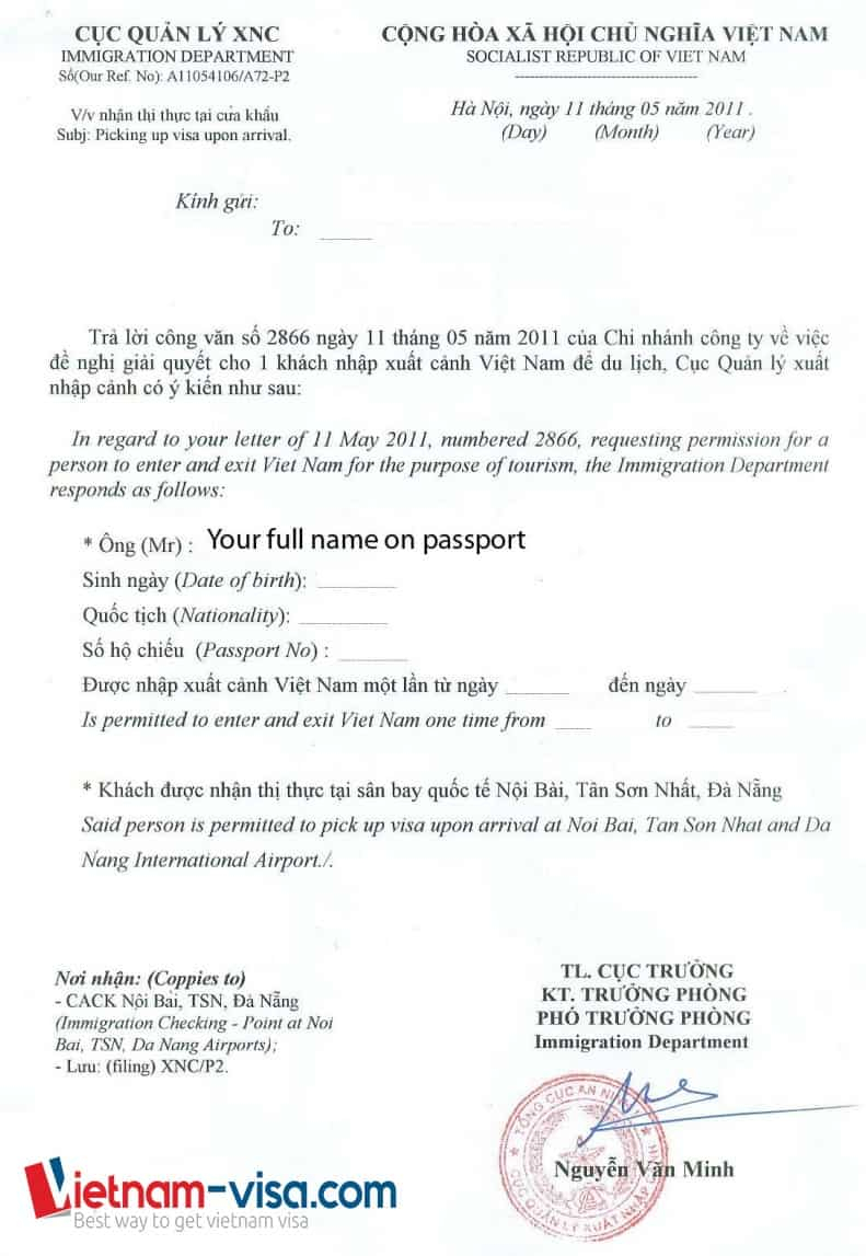 Vietnam Visa Approval Letter Updated Details 2022 Vietnam Visa Approval Letter Updated Details 2022